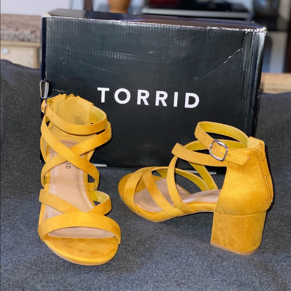 Torrid Mustard Strappy Block Heel (Wide Width) -7W